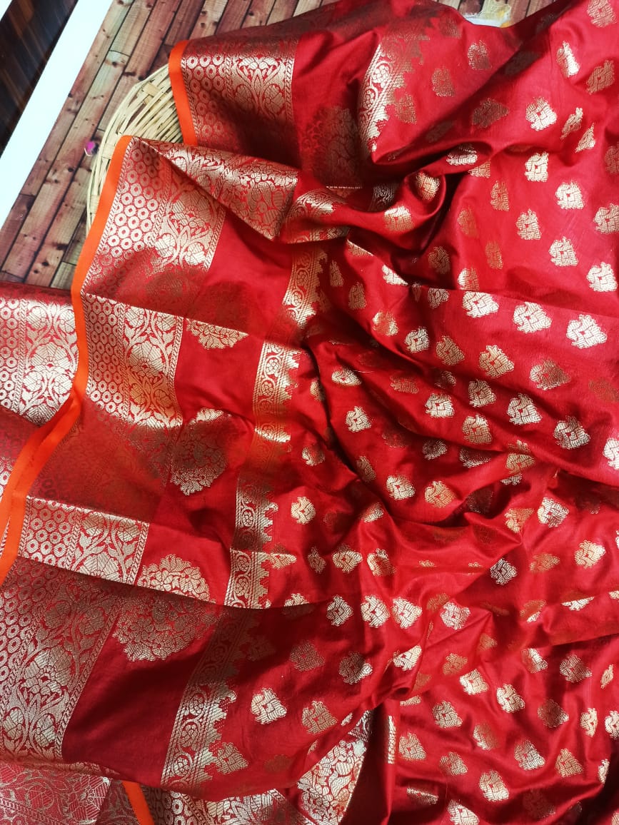 Cotton silk Zari Work Saree