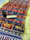 Multi color organza silk saree with digital print work
