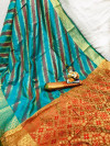 Rama green color banarasi patola silk saree with weaving work