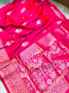 Rani Pink color soft kanchipuram silk saree with zari weaving work