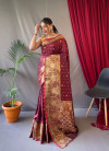 Coffee color soft banarasi silk saree with golden zari weaving work