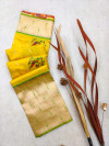 Yellow color soft paithani silk saree with zari weaving work