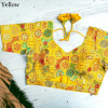 Heavy fox georgette with sequence work yellow color blouse