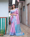 Multi color kanchipuram silk saree with zari weaving work