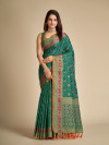 Green color patola silk saree with weaving work