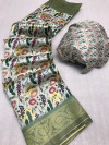 Multi color soft silk saree with digital printed work