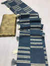 Blue color dola silk saree with printed work