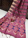 Magenta color tussar silk saree with digital printed work