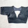 Sabyasachi style deep necks gray color blouse