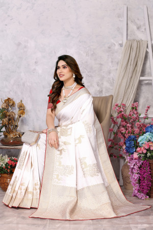 Buy Festival Wear White Zari Embroidery Georgette Saree Online From Surat  Wholesale Shop.