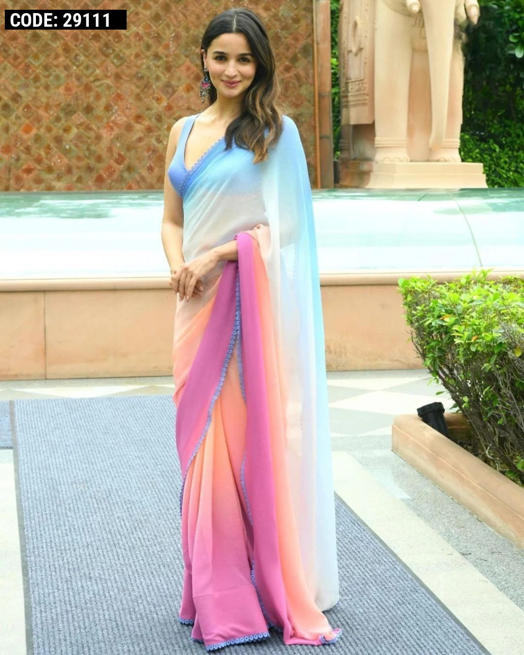 Multicolour Soft Georgette Saree