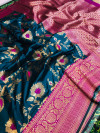 Rama green color kanchipuram handloom silk saree with zari work