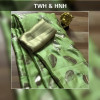 Pista green color pure Satin silk saree