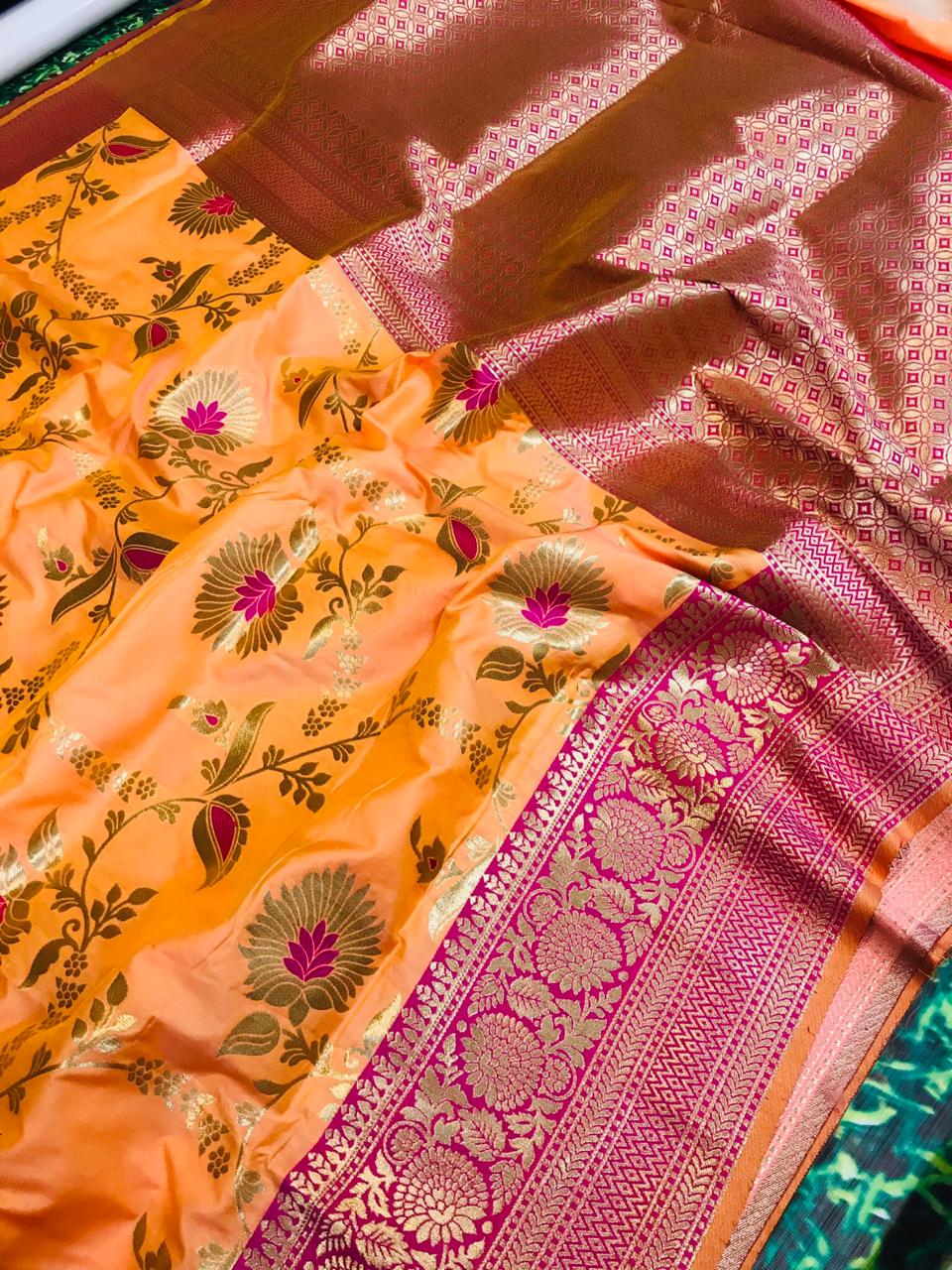 Kanchipuram handloom silk saree with zari work