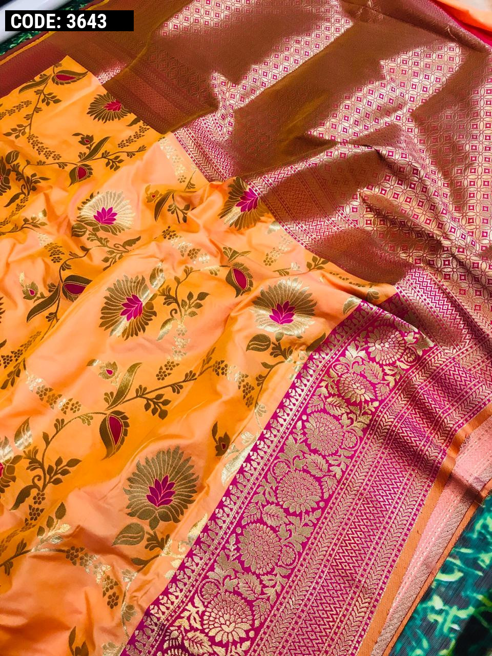 Exclusive Wedding Silk Saree in Pure Kanchipuram Handloom Silk Saree With  3gram Full Tissue Zari With Rich Pallu and Contrast Tissue Blouse. - Etsy