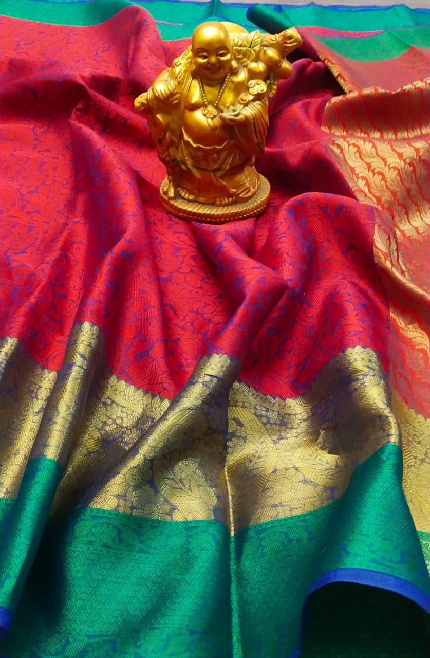 Emboss silk saree