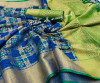Blue color patola silk saree with woven design