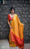 Yellow color Banarasi silk weaving Patola saree