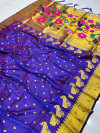 Purple color paithani silk saree with gold zari weaving work