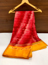 pink color soft cotton saree with printed work