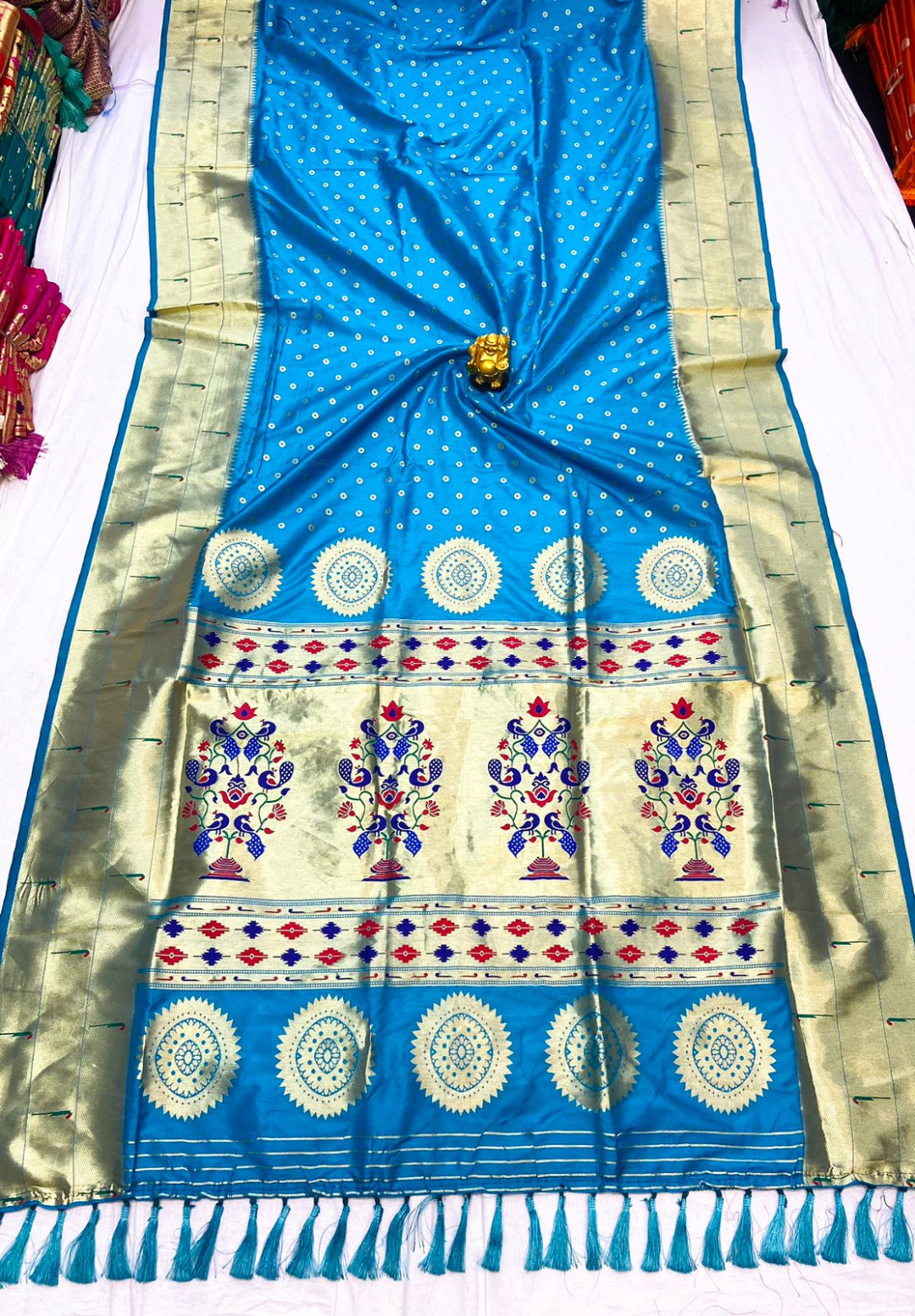 Buy the amazing Deep sky blue woven paithani saree online at best price -  Karagiri