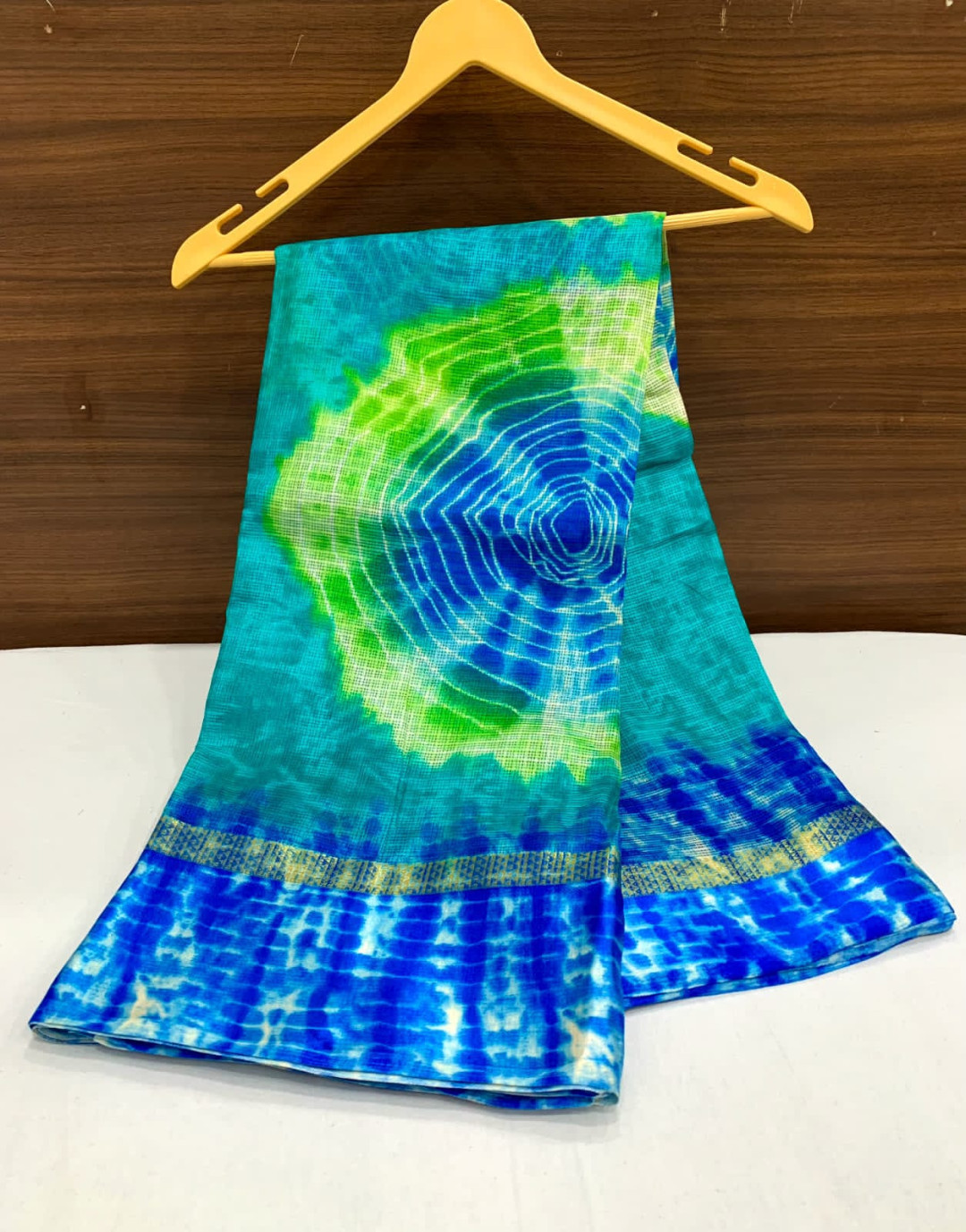 Multi color soft cotton saree with printed work