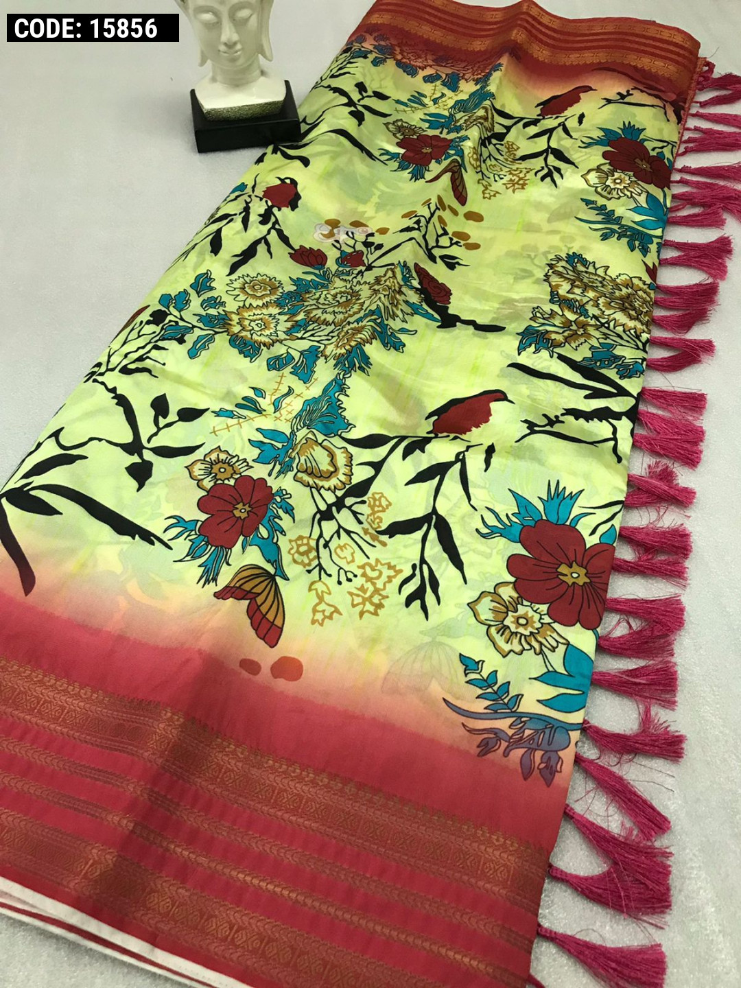 PURE HAND Painted Sarees - Cream cotton silk saree with peacock design |  Facebook