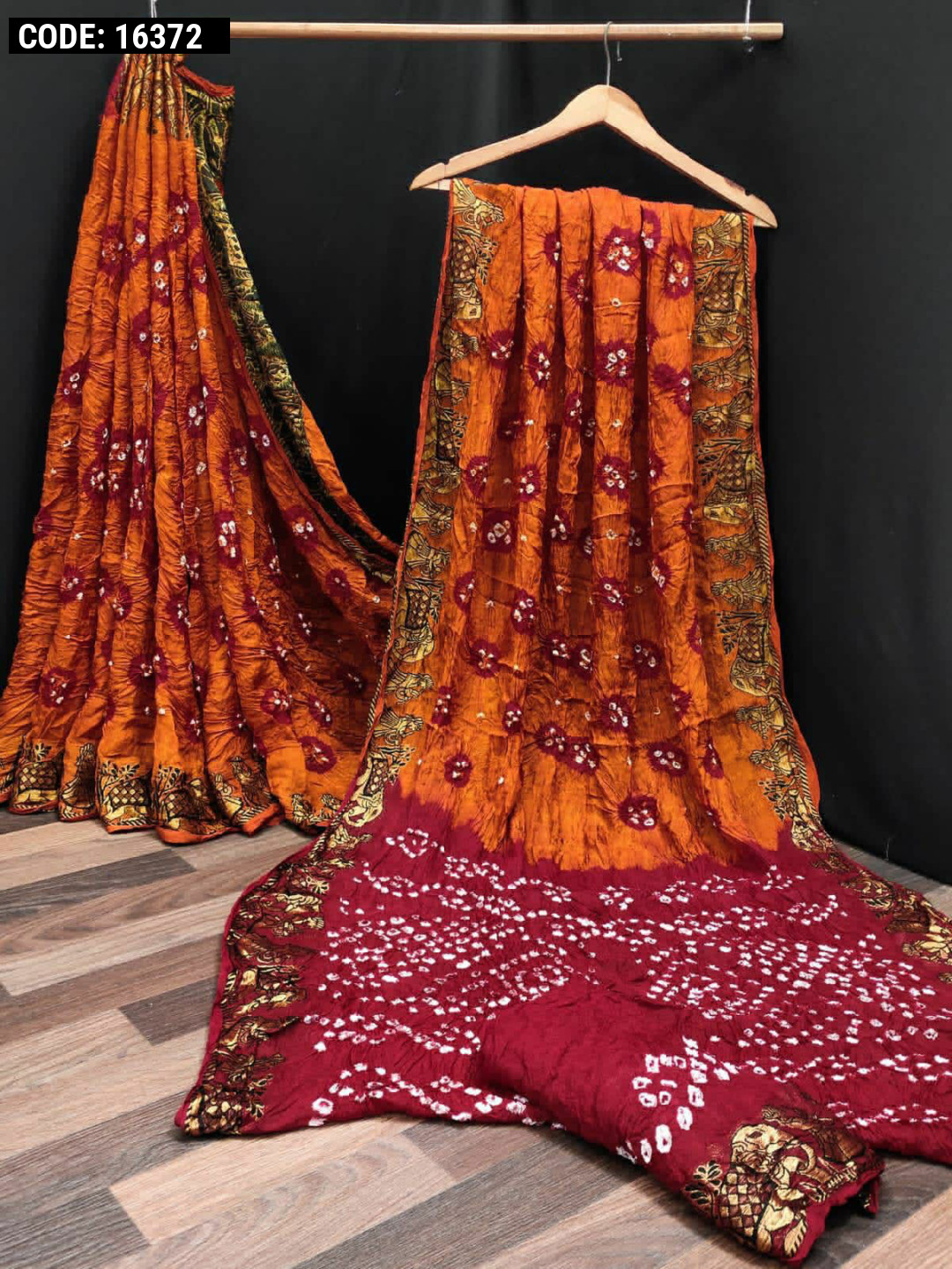 Buy YUGHASTI FASHION Printed Bandhani Art Silk Multicolor Sarees Online @  Best Price In India | Flipkart.com