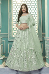 Pista green color georgette lehenga with gota patti embroidered work