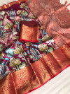 Magenta color dola silk saree with digital printed work