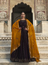 Magenta color georgette salwar suit with thread and sequence embroidery work