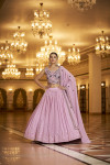 Dusty pink color georgette lehenga with sequince embroidered work