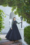 Blue color cotton gown with sequince embroidered work
