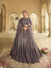 Multi color silk lehenga with sequince embroidered work