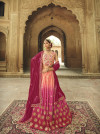 Multi color silk lehenga with thread with sequince embroidered work