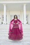 Deep pink color chinon chiffon lehenga with gota patti with sequince embroidered work