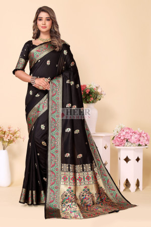 buy black colour fancy saree heavy chiffon saree at wholesale rate from fab  funda surat