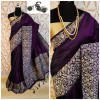 Magenta color raw silk weaving saree with rich pallu
