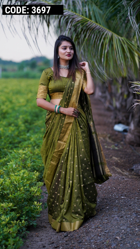 Mehndi Green Chiffon Silk Saree With Siroshki Work For Mehndi Party Oc –  Parvati Ethnic