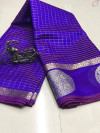 Purple color soft linen silk saree