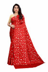 Red color pure satin silk saree