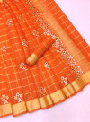 Orange color doriya saree with gota patti design