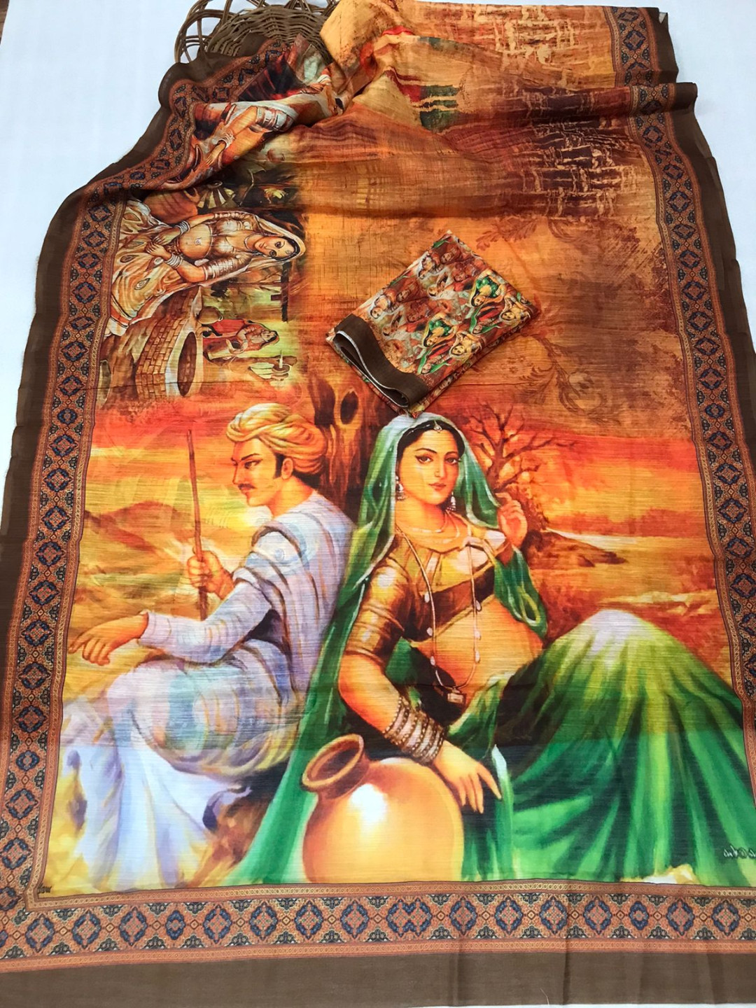 multi color soft cotton saree with digital printed work