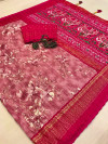 Dusty pink color georgette saree with digital printed work