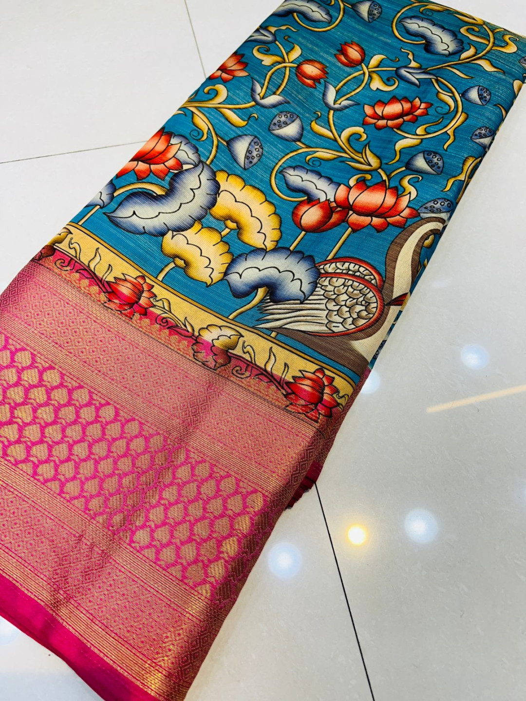 Premium Quality Kanchipuram Digital Printed saree dvz0003497 - Dvanza.com