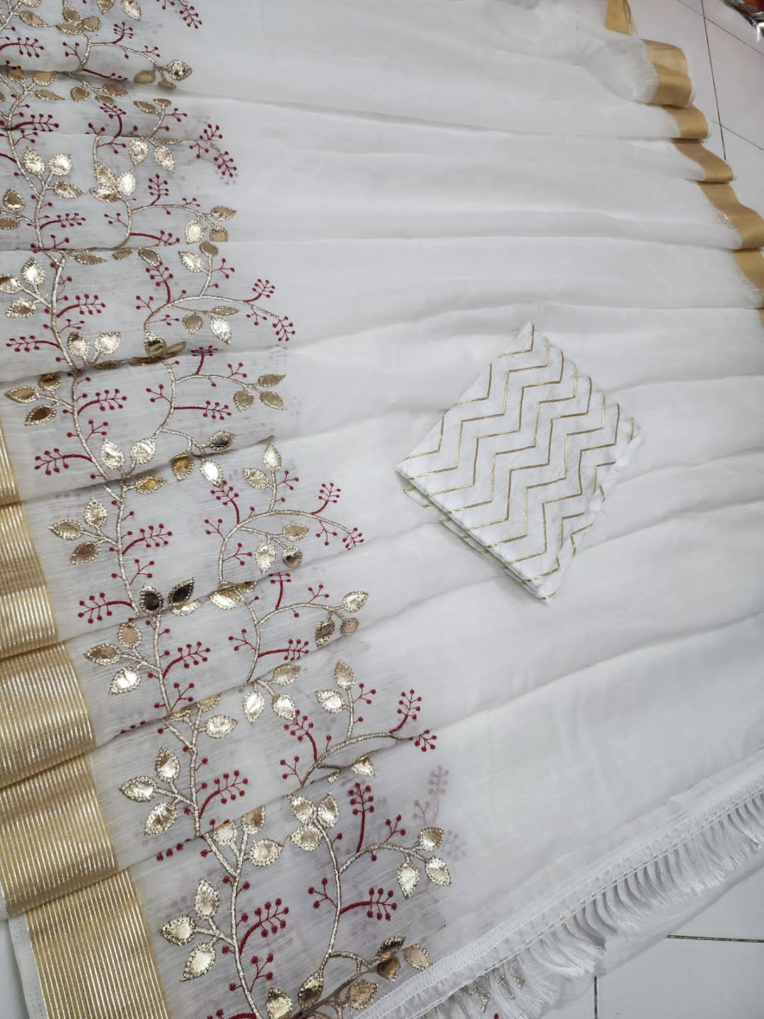 Buy Summer Wear Designer White Embroidery Work Cotton Saree Online From  Surat Wholesale Shop.