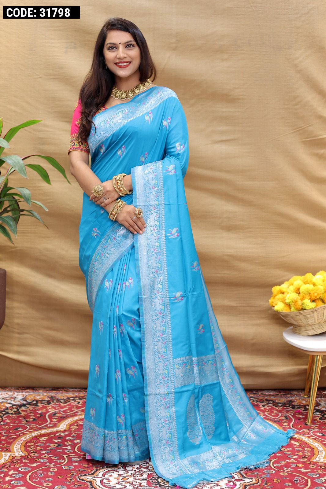 Light Blue Colour Japan Satin Silk With Printed Saree Bollywood Style Party  Wear Saree South Indian Saree Beautiful Indian Wedding Saree - Etsy