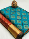 Firoji color soft banarasi patola saree