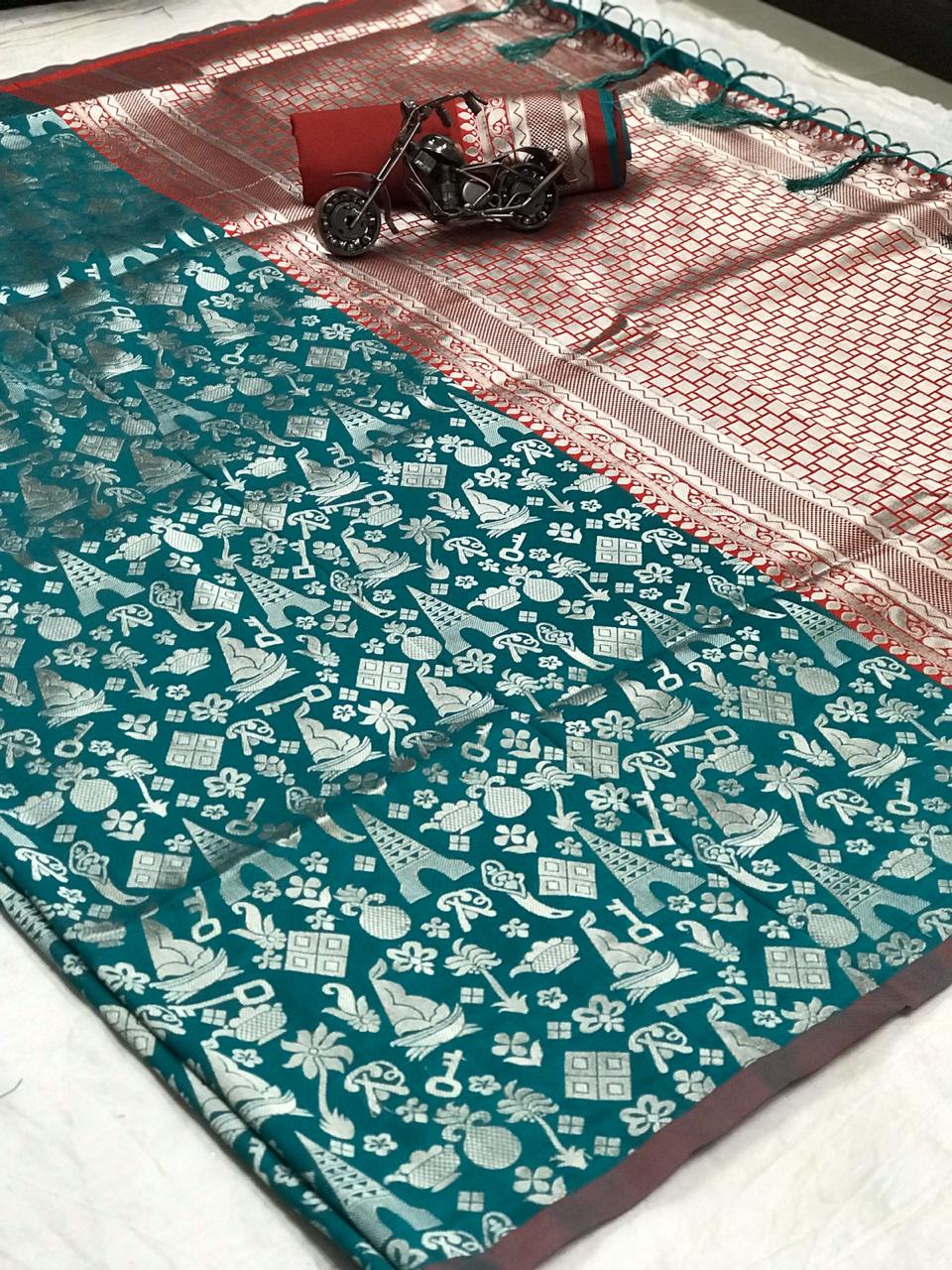 Cotton silk weaving jacquard saree