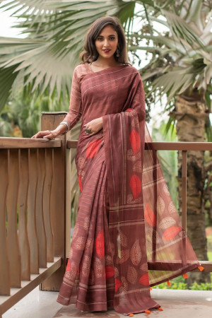 Buy new Way Trends Digital Print Bollywood Pure Cotton Red Sarees Online @  Best Price In India | Flipkart.com